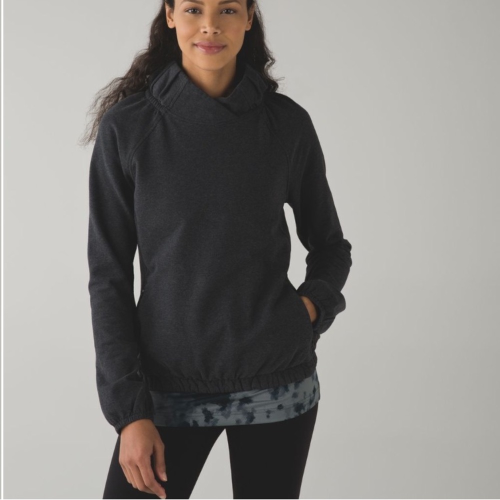 Lululemon After All Pullover Heathered Black Size 4